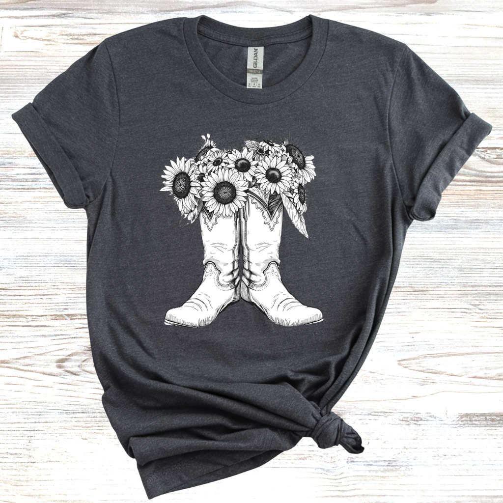 Floral Cowboy Boots T-Shirt