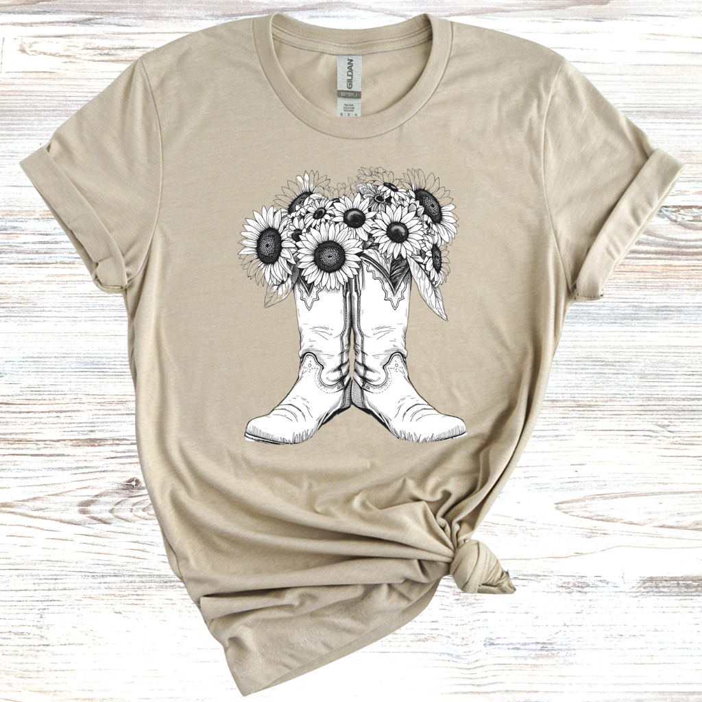 Floral Cowboy Boots T-Shirt