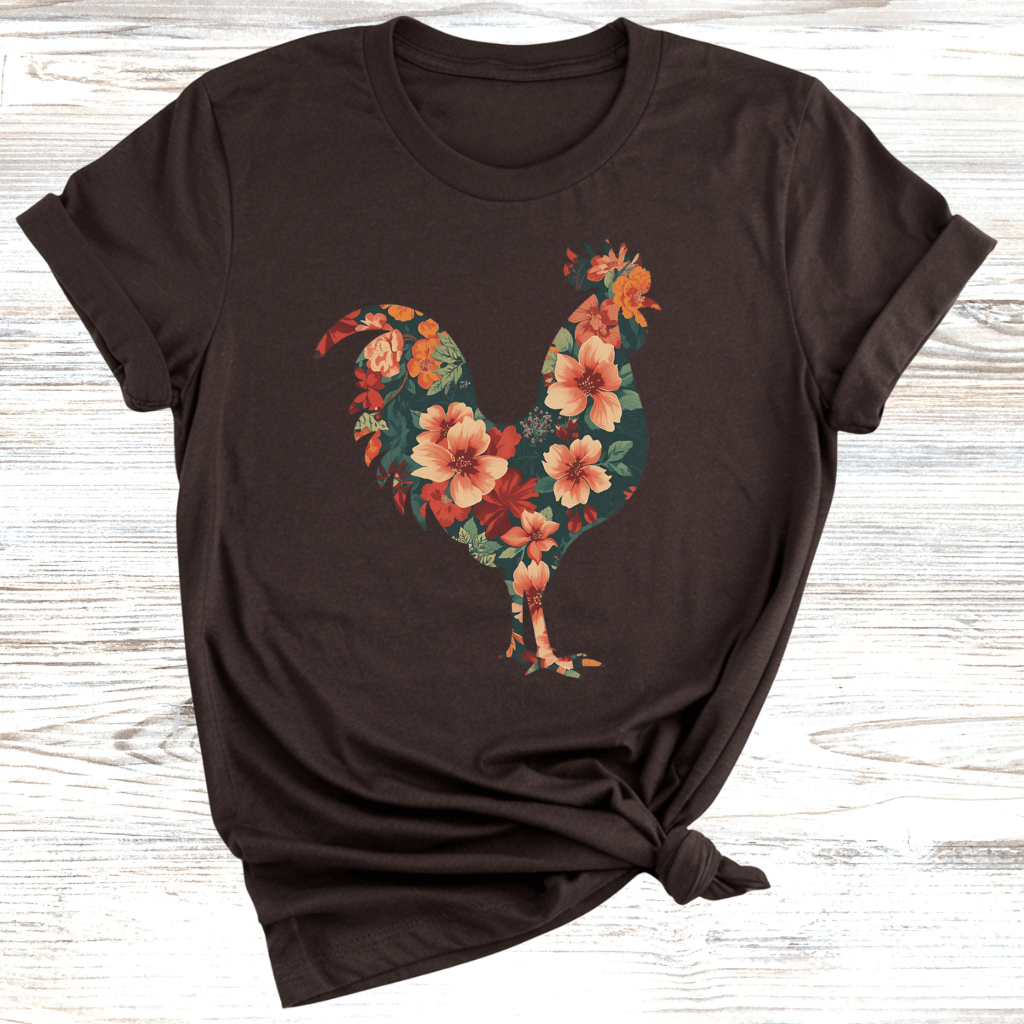 Floral Rooster T-Shirt