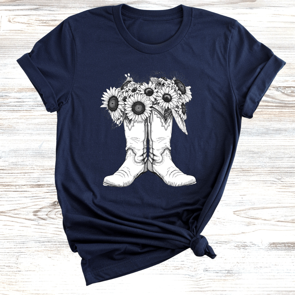 Floral Cowboy Boots T-Shirt