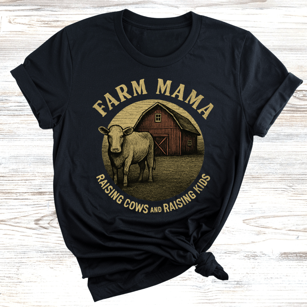 Farm Mama Raising Cows and Raising Kids T-Shirt