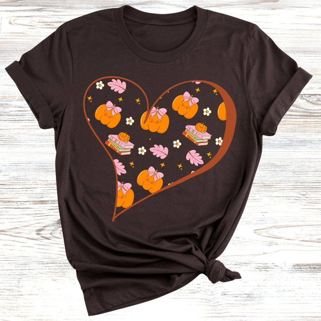 Fall Hearts and Books T-Shirt