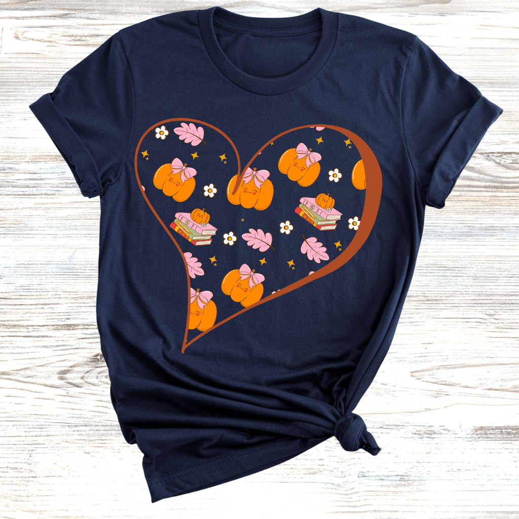 Fall Hearts and Books T-Shirt