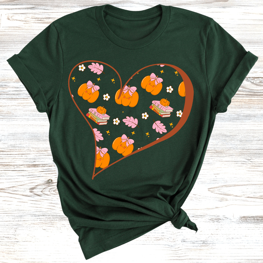 Fall Hearts and Books T-Shirt