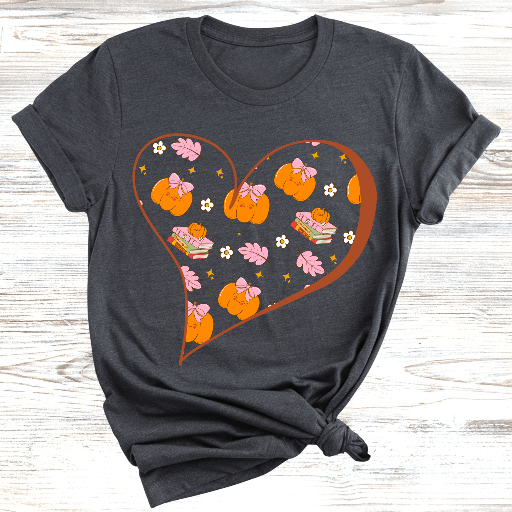 Fall Hearts and Books T-Shirt