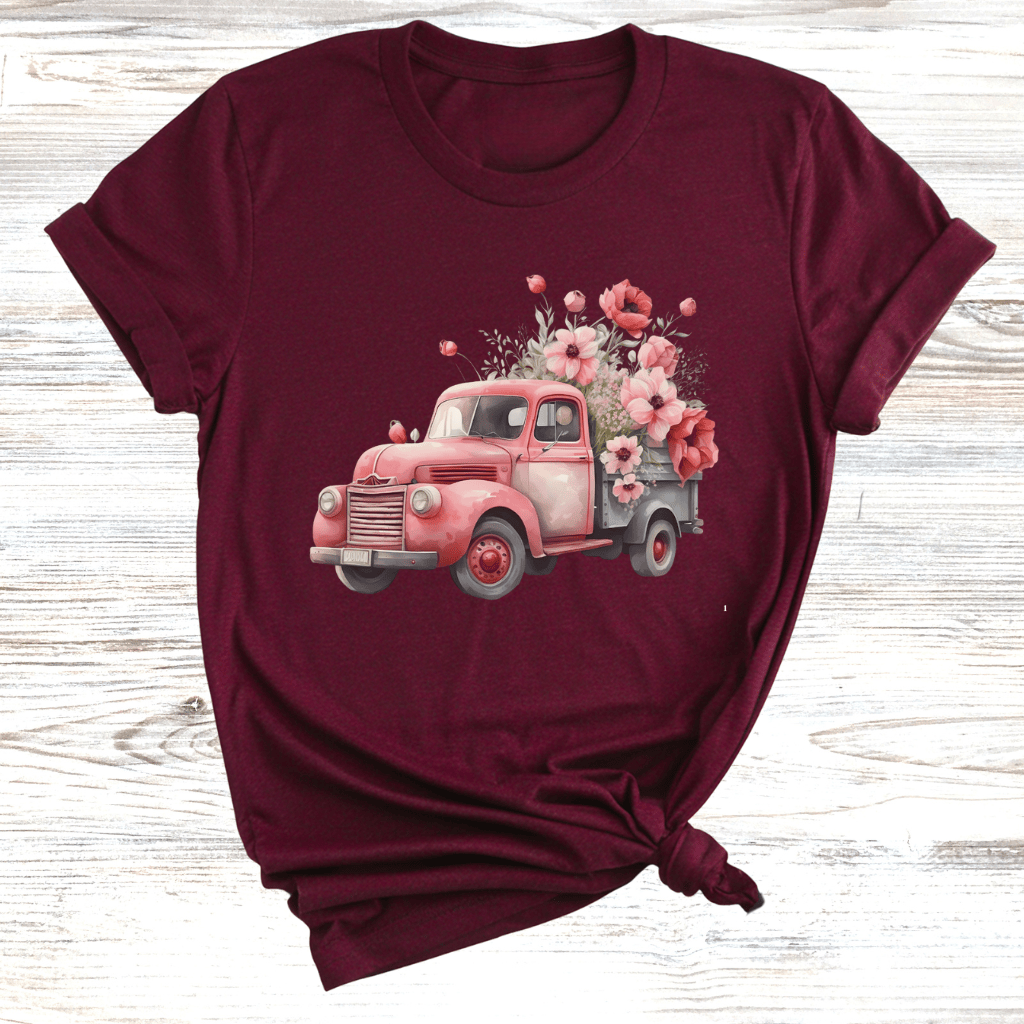 Vintage Floral Truck T-Shirt