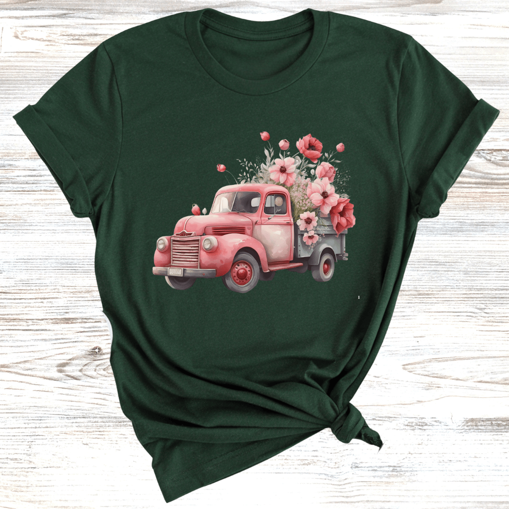 Vintage Floral Truck T-Shirt