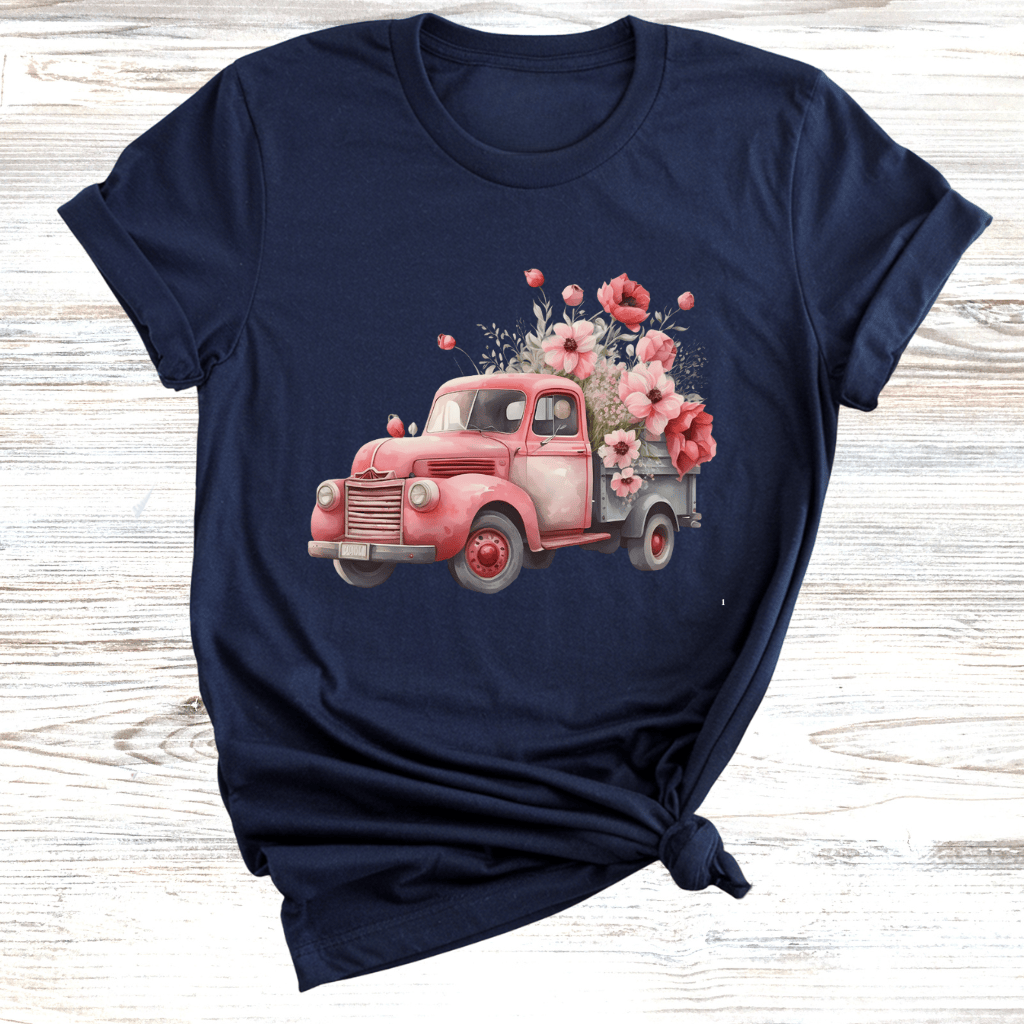 Vintage Floral Truck T-Shirt