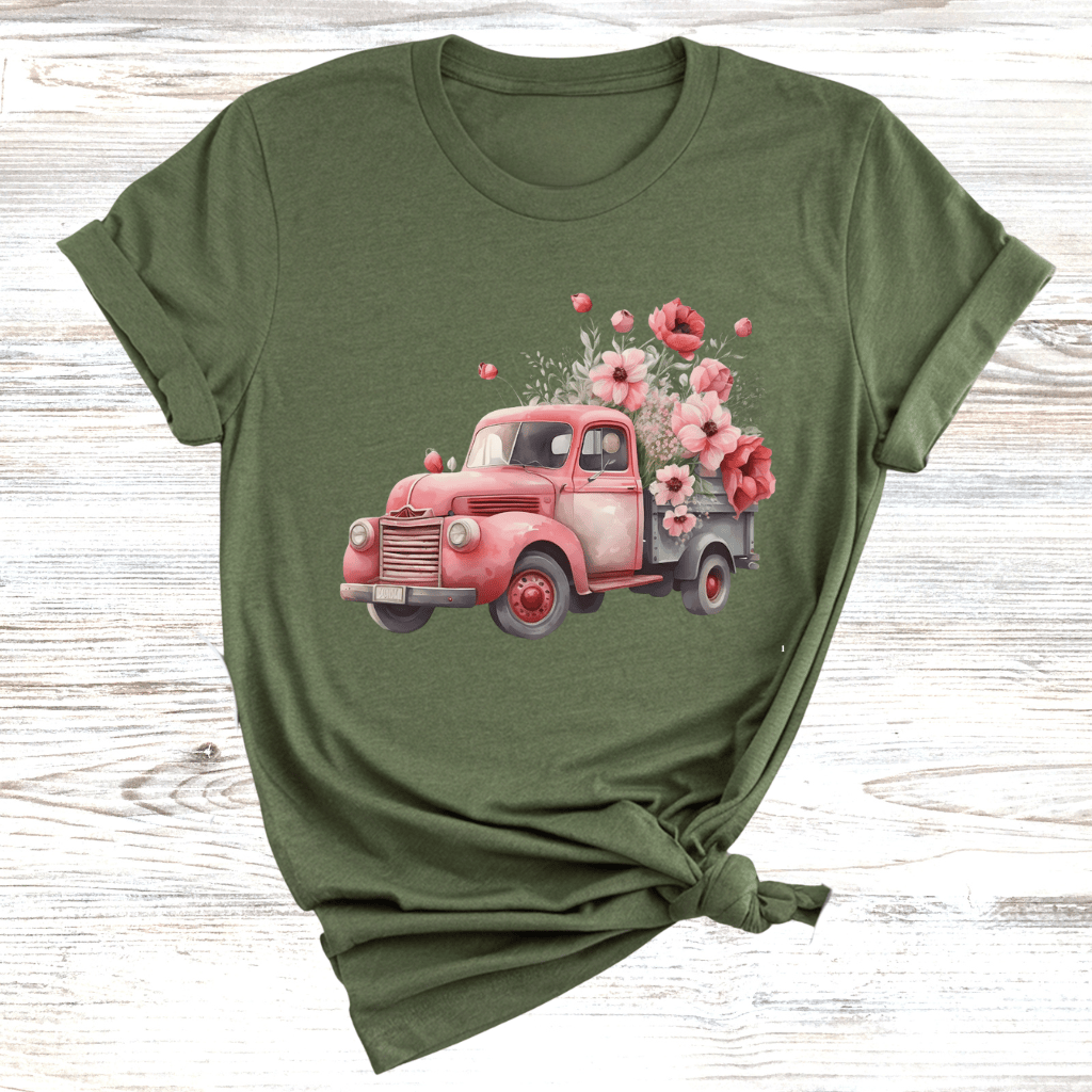 Vintage Floral Truck T-Shirt