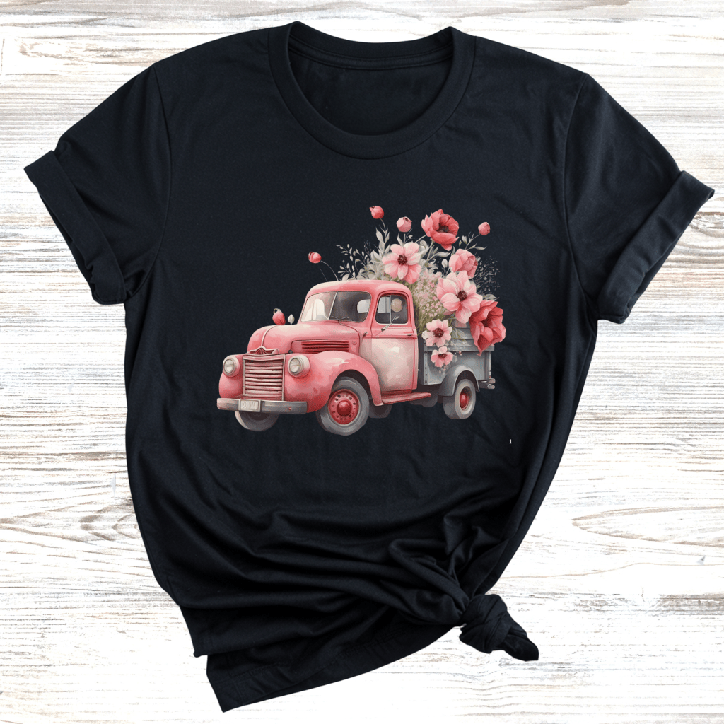 Vintage Floral Truck T-Shirt