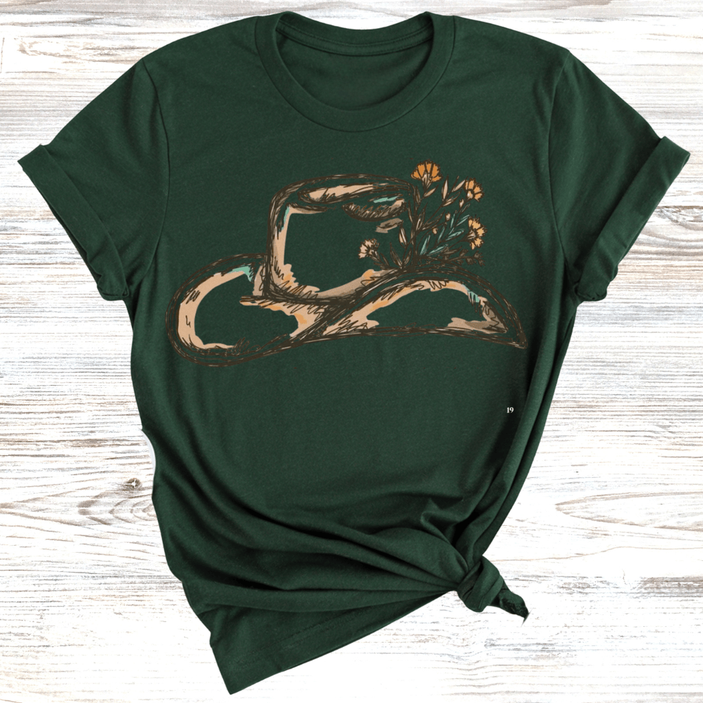 Floral Cowgirl Hat T-Shirt