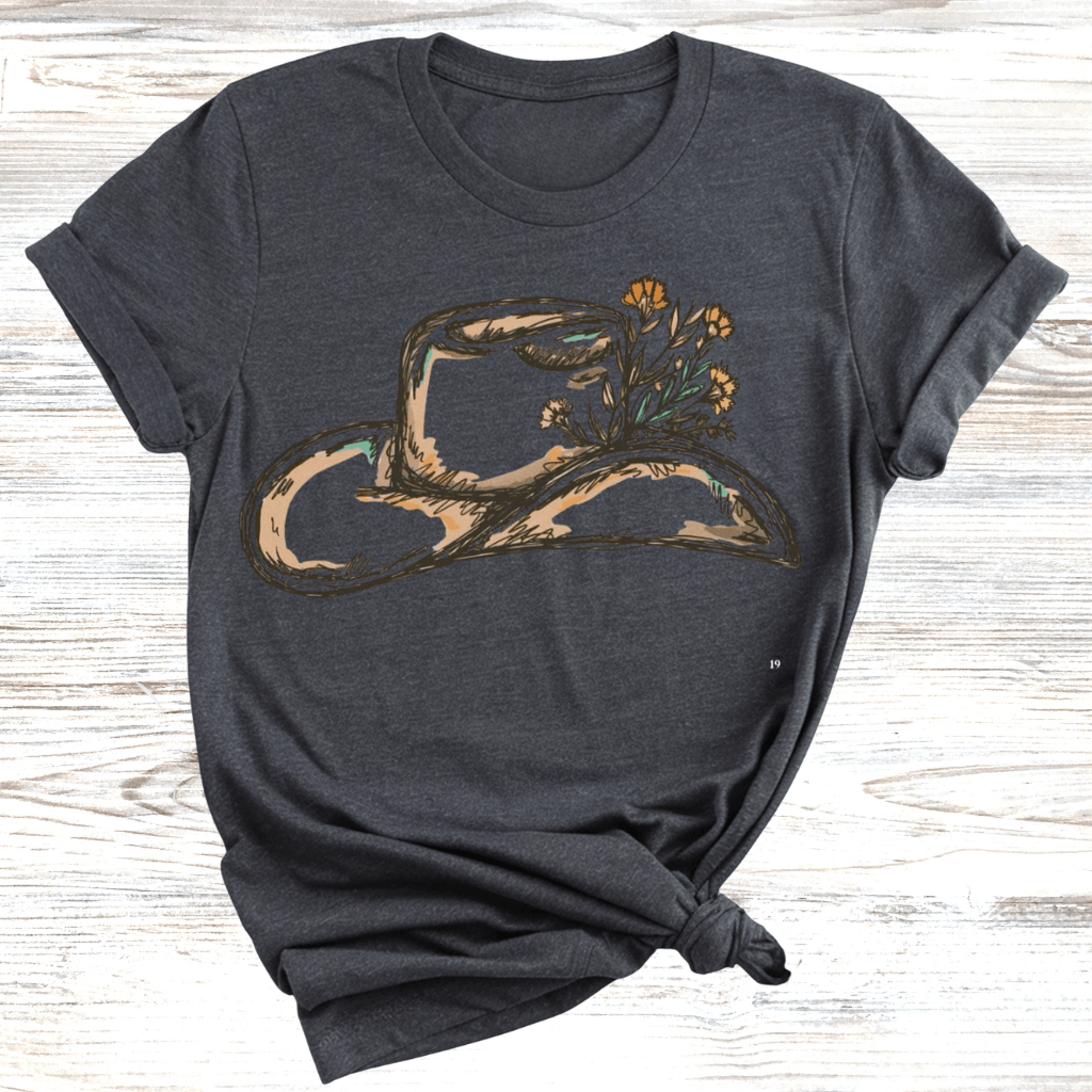 Floral Cowgirl Hat T-Shirt