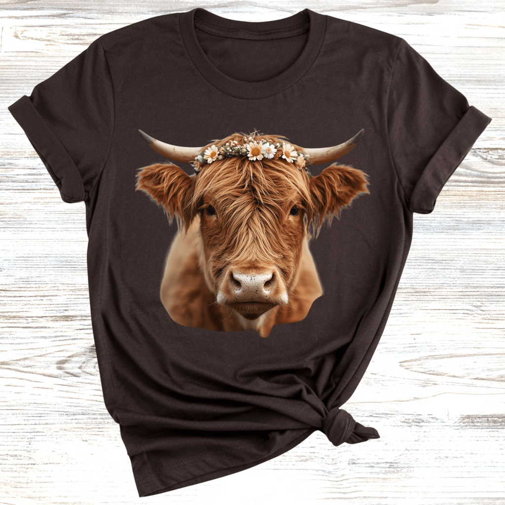 Highland Cow with Wreath T-Shirt