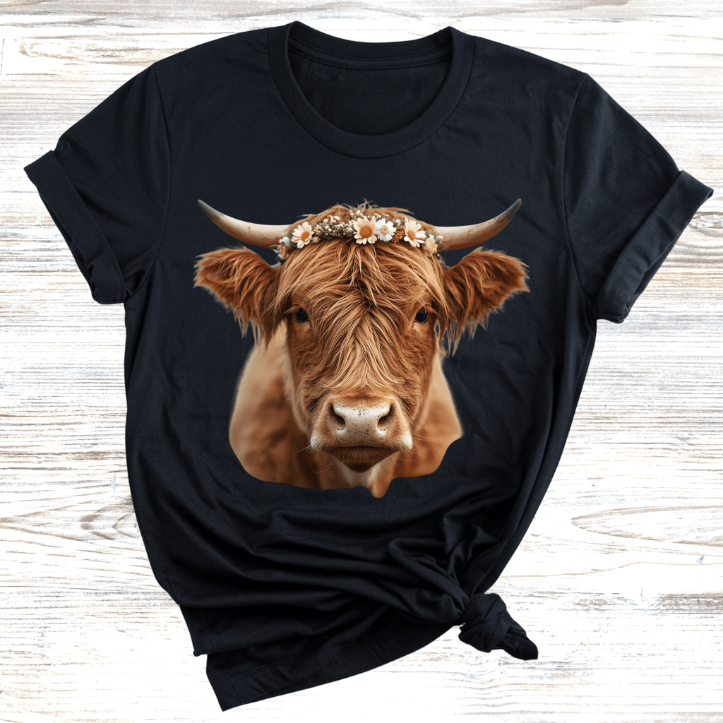 Highland Cow with Wreath T-Shirt