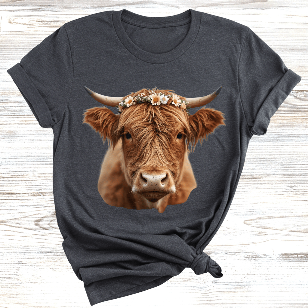 Highland Cow with Wreath T-Shirt