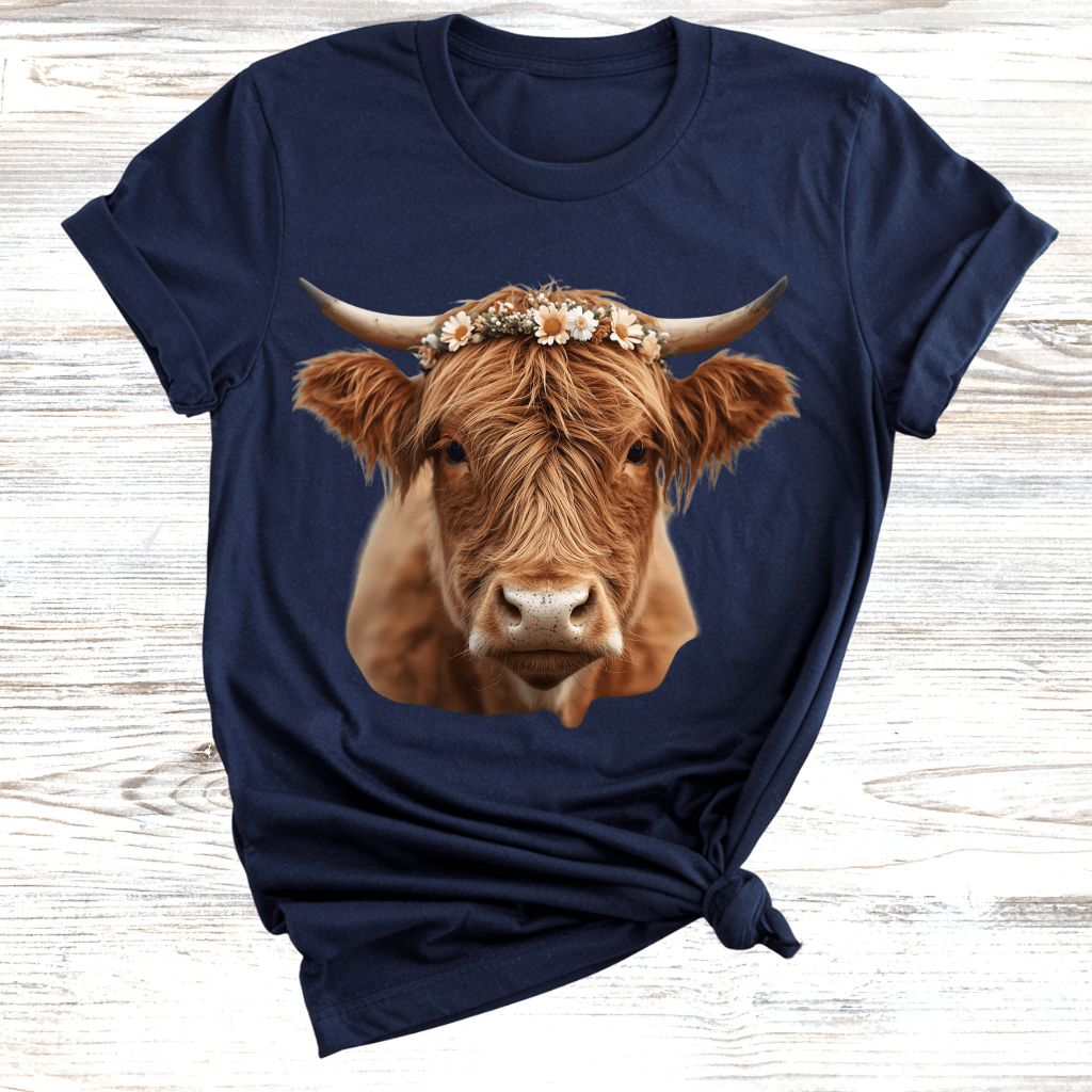 Highland Cow with Wreath T-Shirt