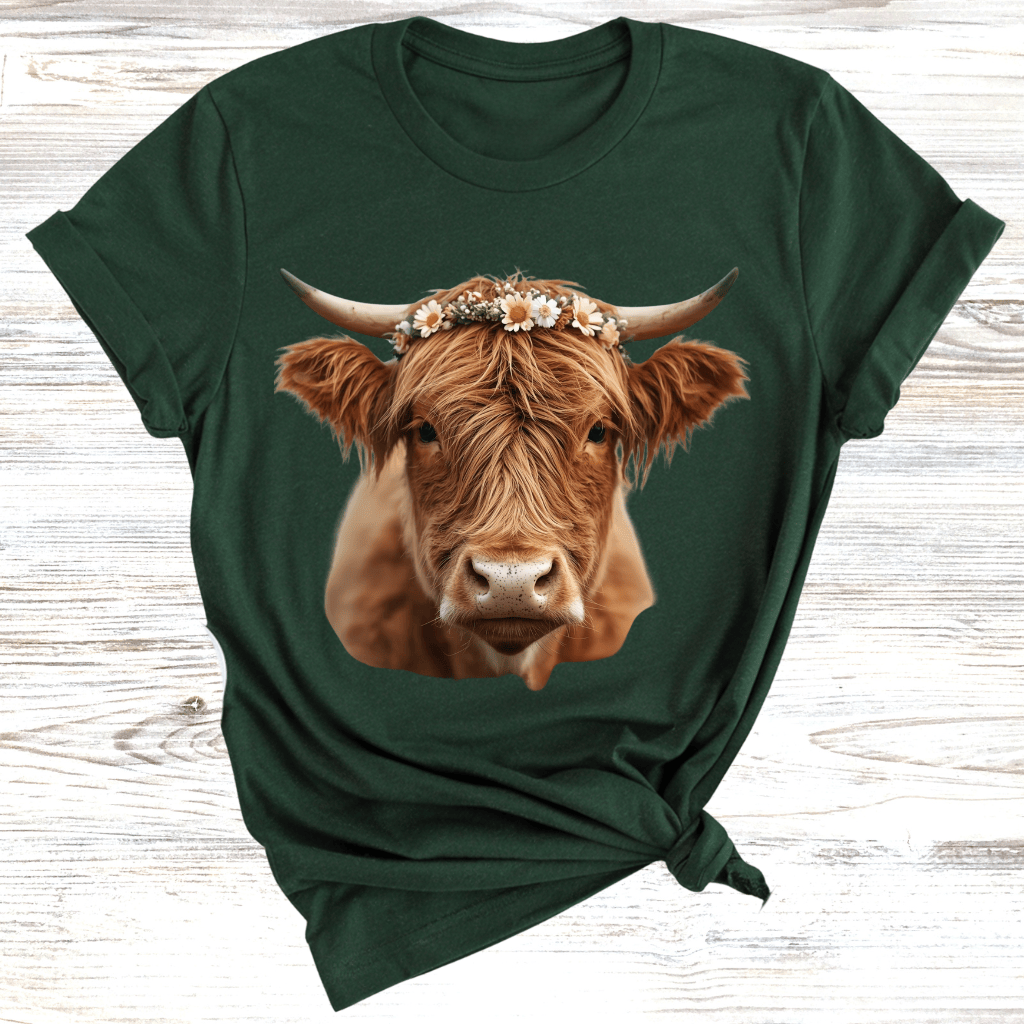 Highland Cow with Wreath T-Shirt