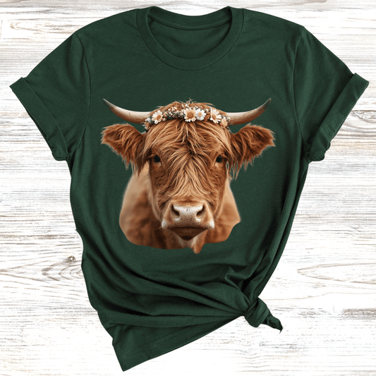 Highland Cow with Wreath T-Shirt