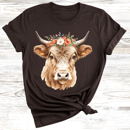 Highland Cow with Wreath T-Shirt