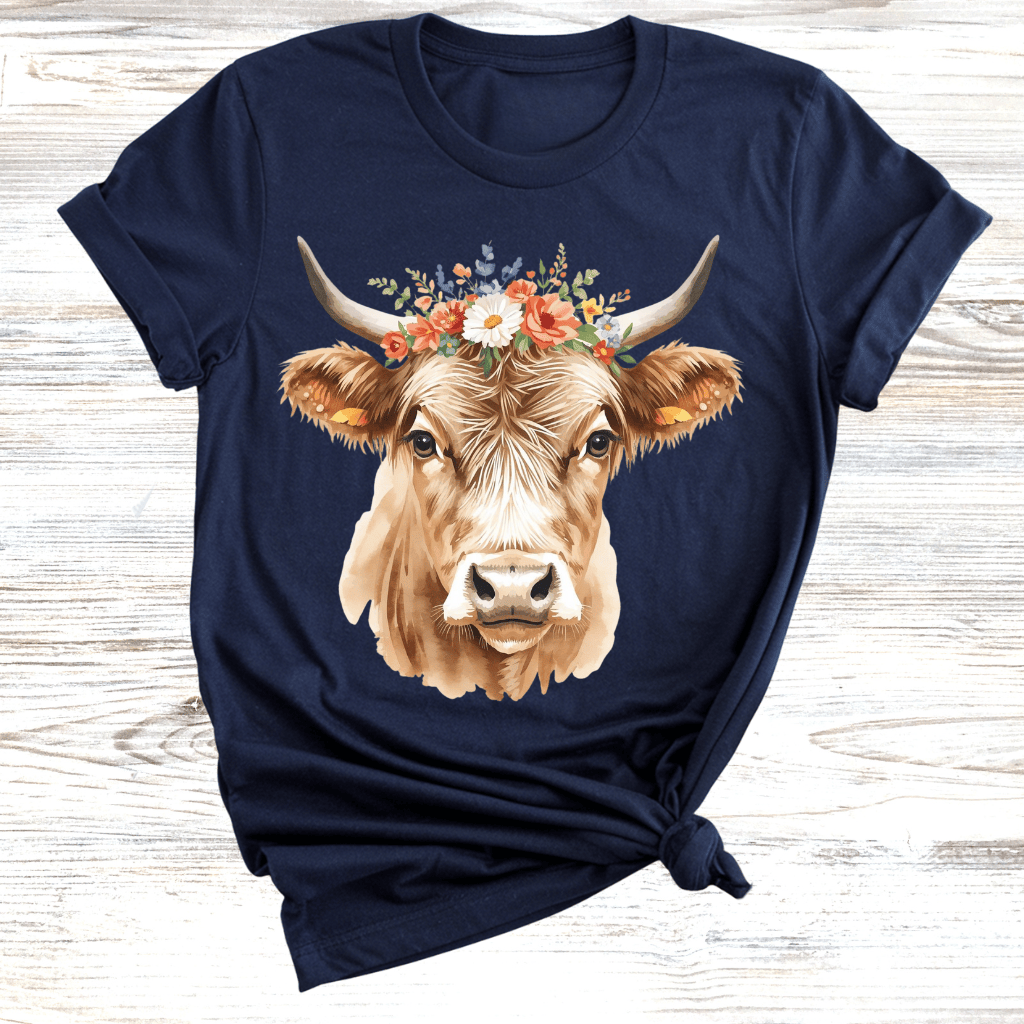 Highland Cow with Wreath T-Shirt