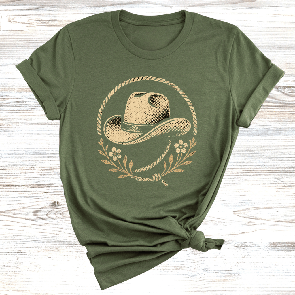 Cowgirl Hat Wreath T-Shirt