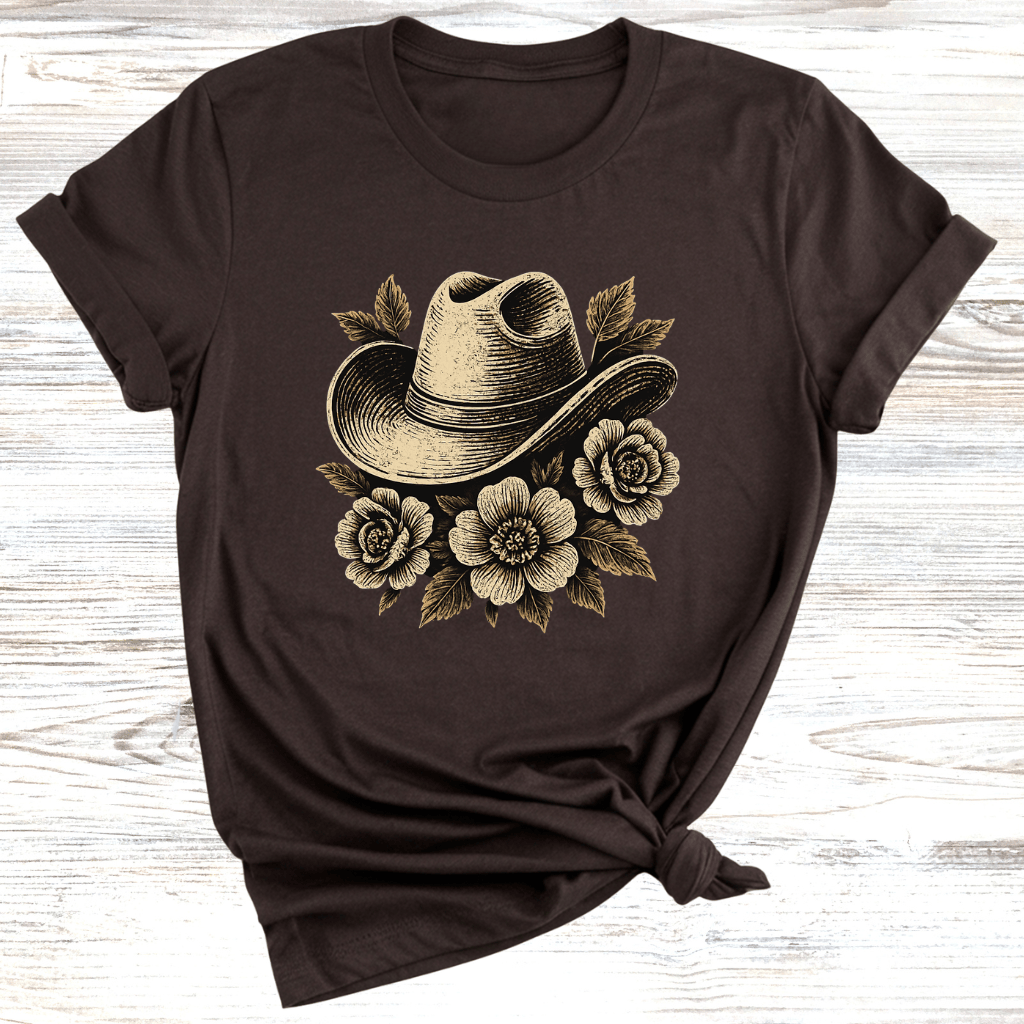 Cowgirl Hat Floral T-Shirt