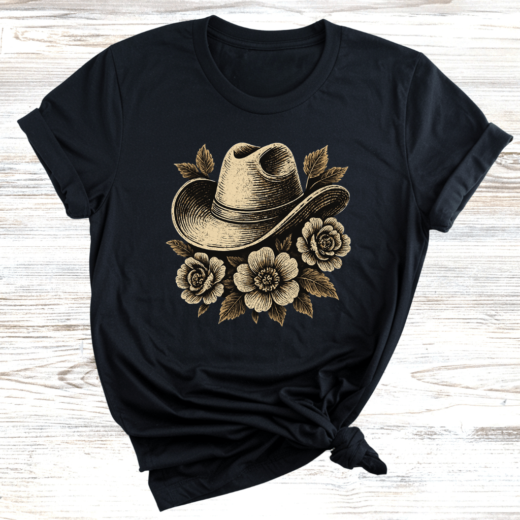 Cowgirl Hat Floral T-Shirt