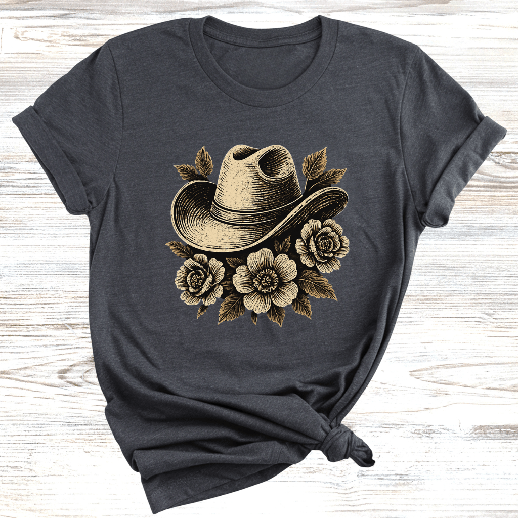 Cowgirl Hat Floral T-Shirt