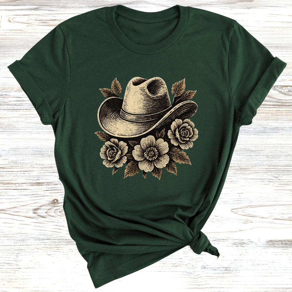 Cowgirl Hat Floral T-Shirt