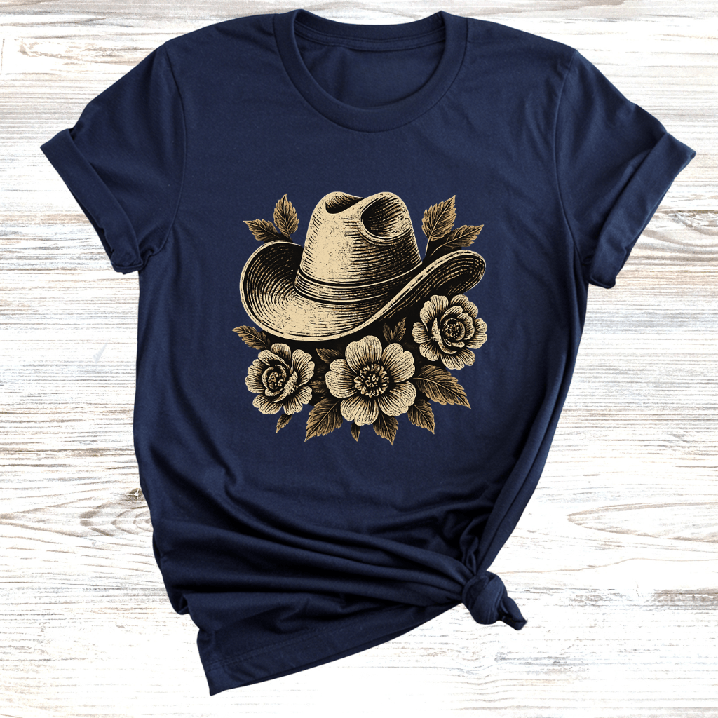 Cowgirl Hat Floral T-Shirt