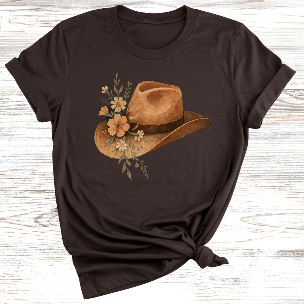 Floral Cowgirl Hat T-Shirt