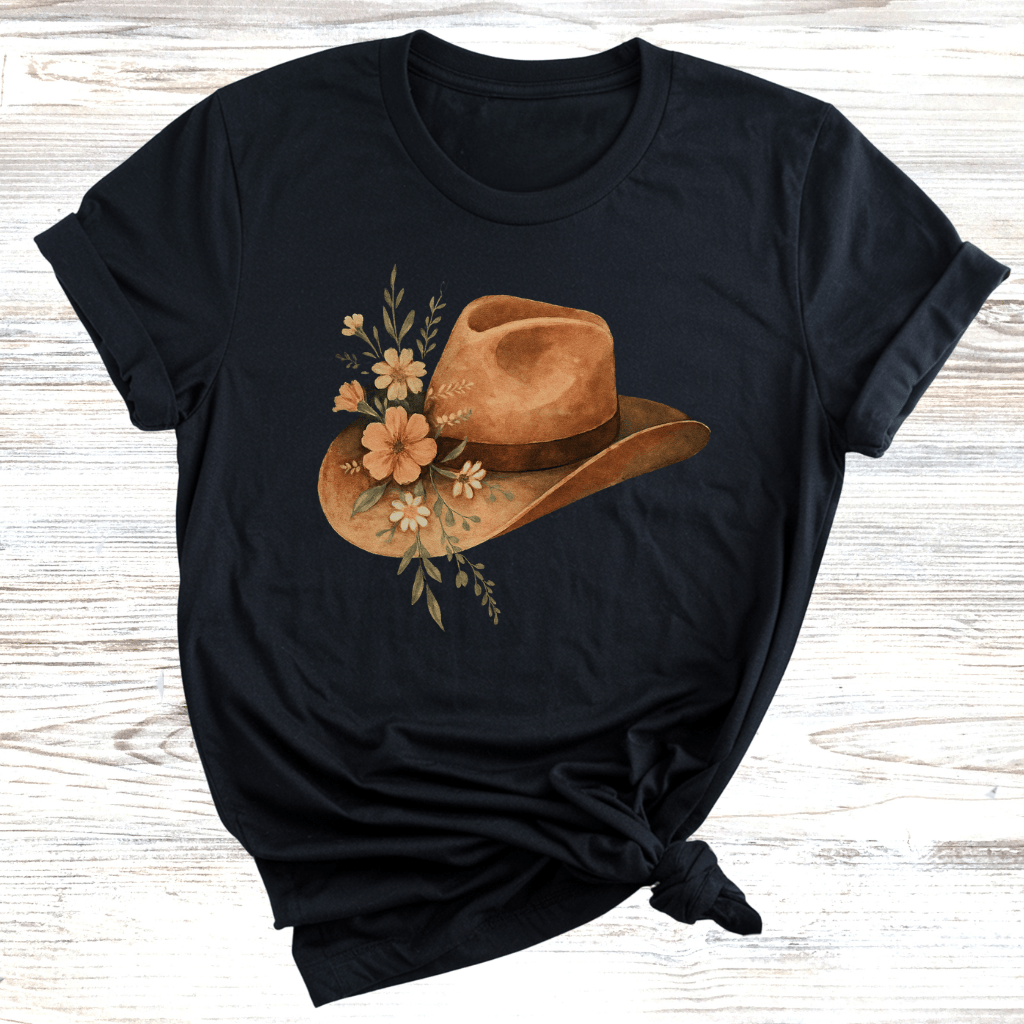 Floral Cowgirl Hat T-Shirt