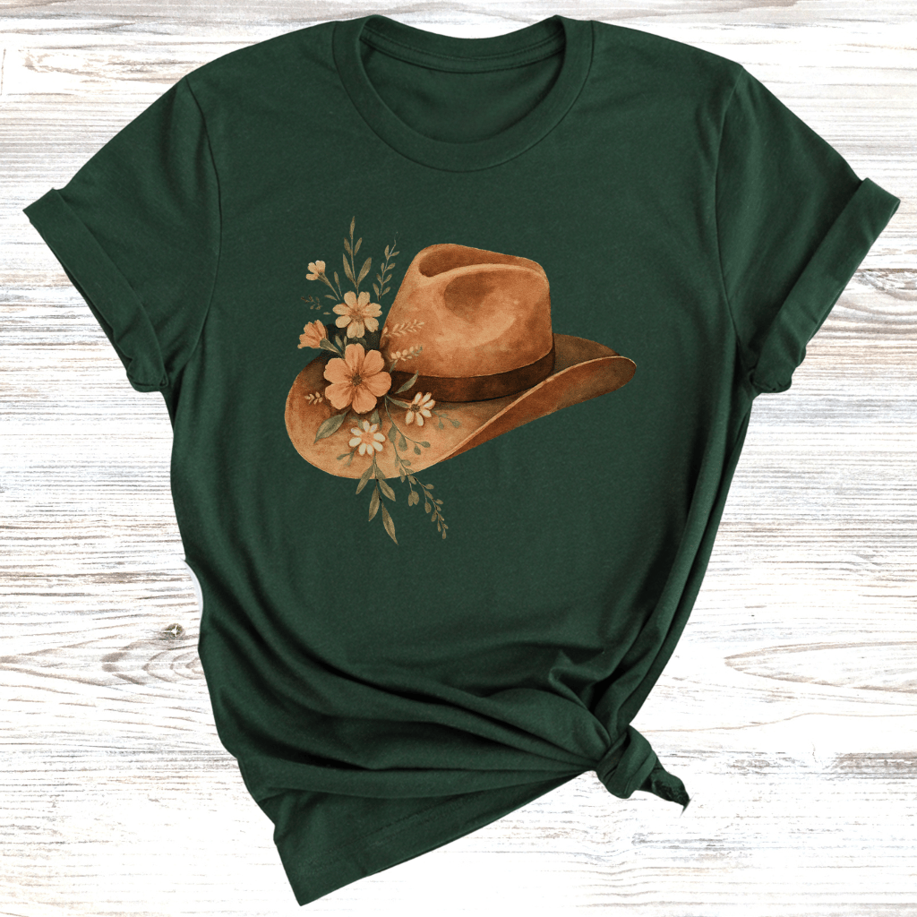 Floral Cowgirl Hat T-Shirt