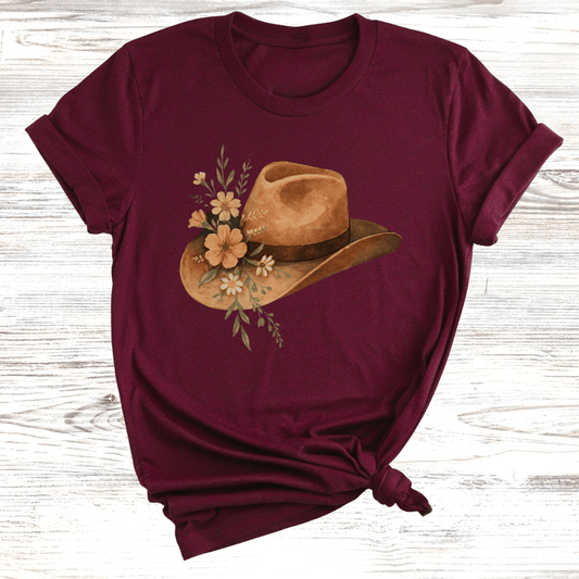 Floral Cowgirl Hat T-Shirt