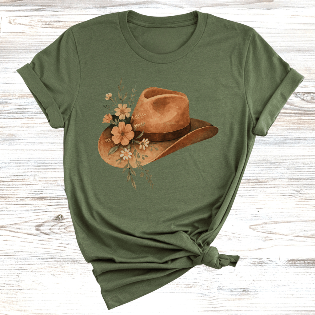 Floral Cowgirl Hat T-Shirt