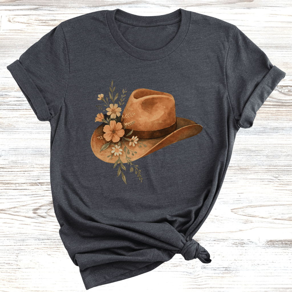 Floral Cowgirl Hat T-Shirt
