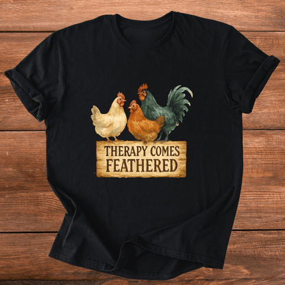 Therapy Comes Feathered T-Shirt
