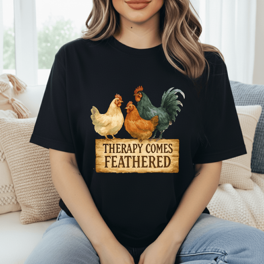 Therapy Comes Feathered T-Shirt