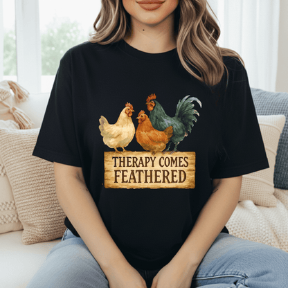 Therapy Comes Feathered T-Shirt