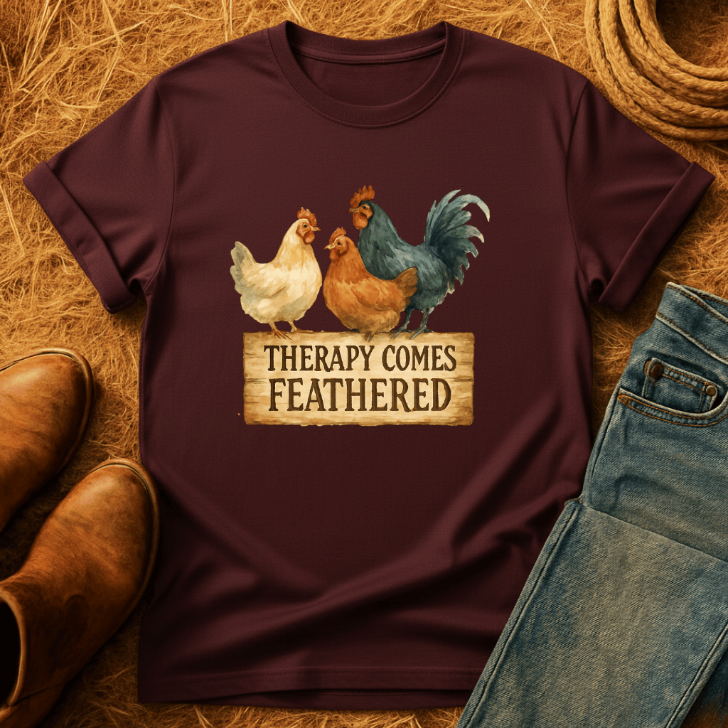 Therapy Comes Feathered T-Shirt