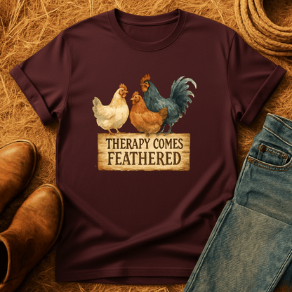 Therapy Comes Feathered T-Shirt