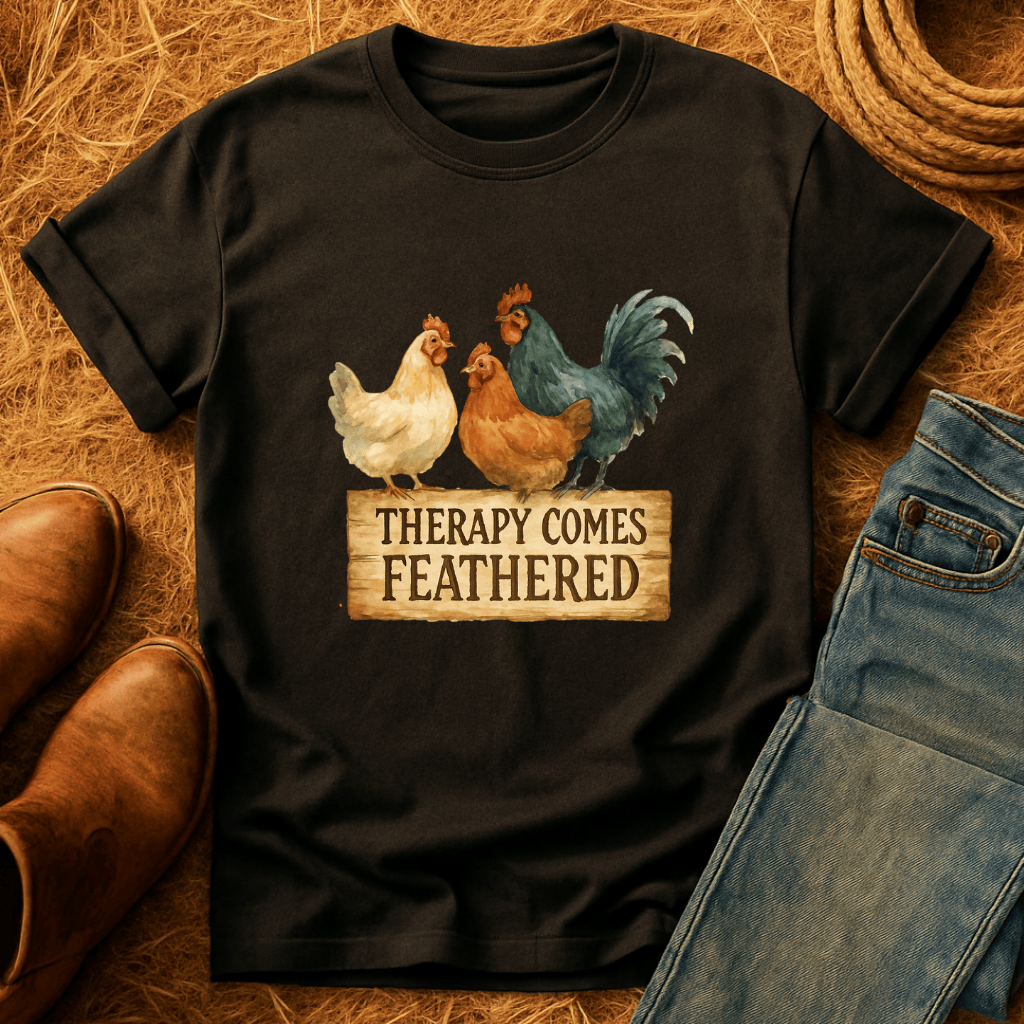 Therapy Comes Feathered T-Shirt