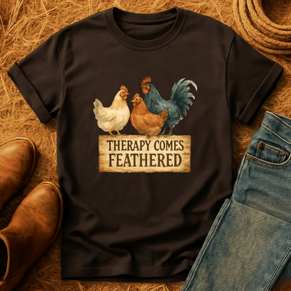 Therapy Comes Feathered T-Shirt