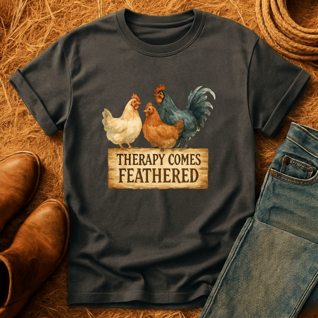 Therapy Comes Feathered T-Shirt