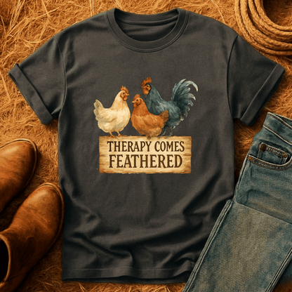 Therapy Comes Feathered T-Shirt