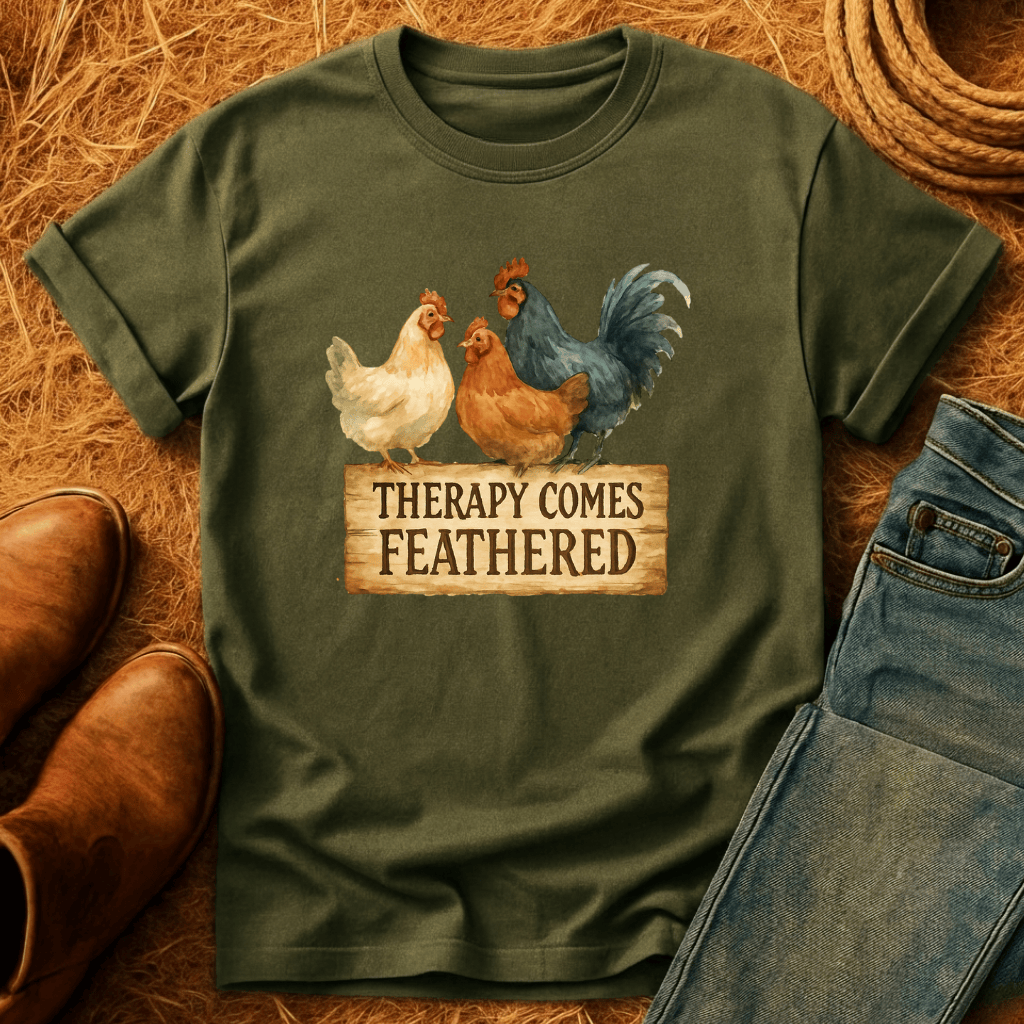 Therapy Comes Feathered T-Shirt