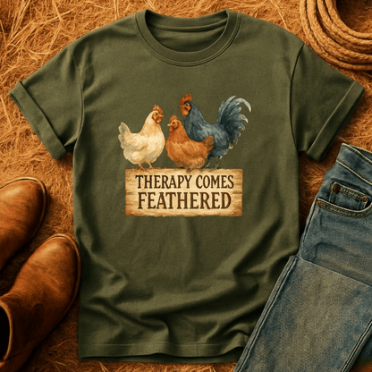 Therapy Comes Feathered T-Shirt