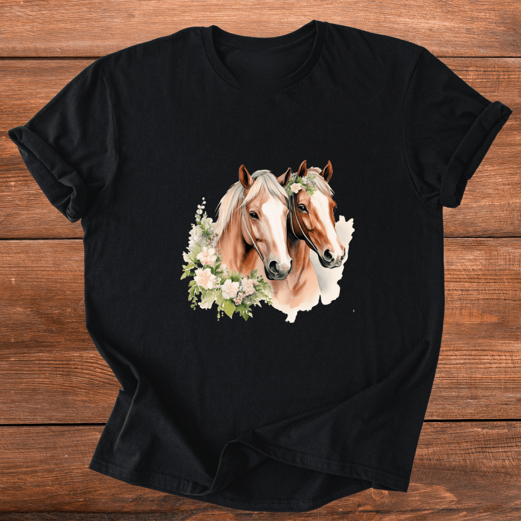 Floral Horse Models T-Shirt