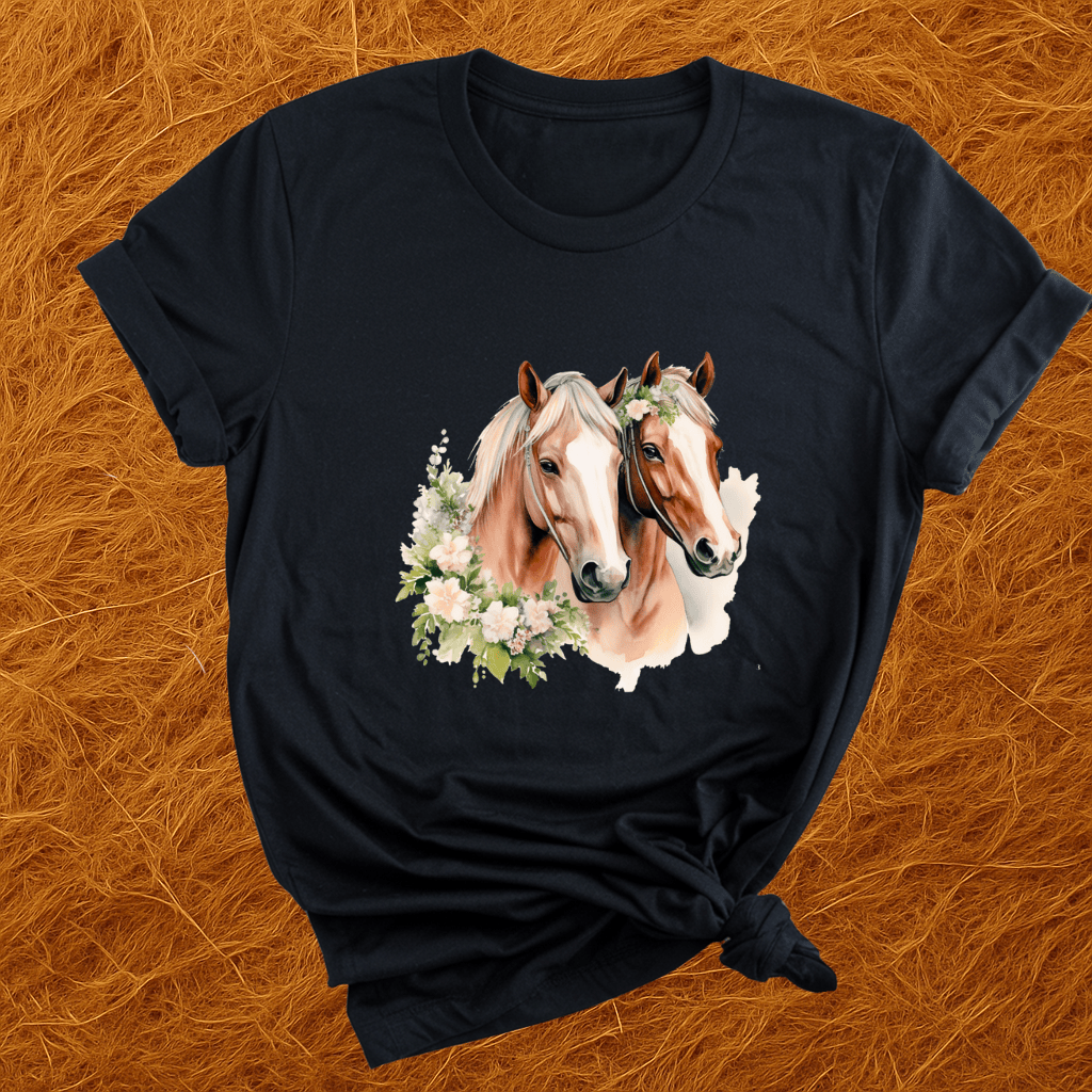 Floral Horse Models T-Shirt