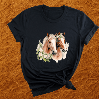 Floral Horse Models T-Shirt